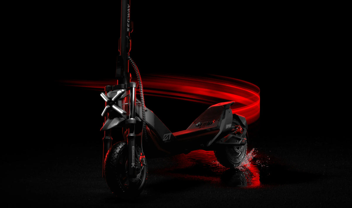Trottinette tout-terrain Segway ZT3 Pro E avec traînée lumineuse rouge